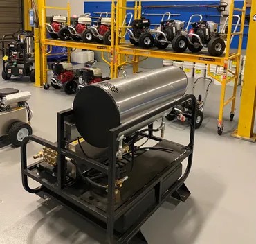Hot water pressure washer on the showroom floor